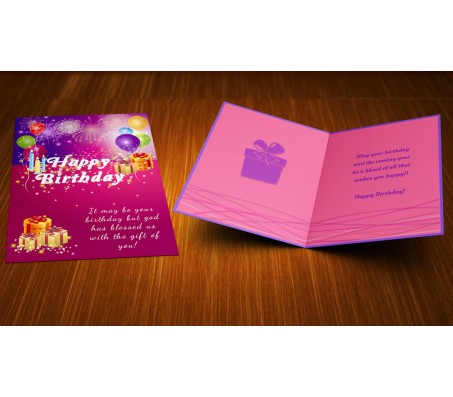 Fireworks, Balloons, Gifts, Candles - A Colorful Birthday Card