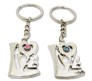 Love Couple Keychain With Pink and Blue Stone