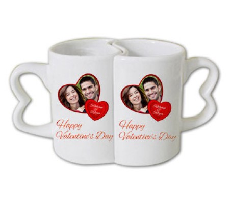 Personalized Couple Joint Mug Happy Valentine Day With Love