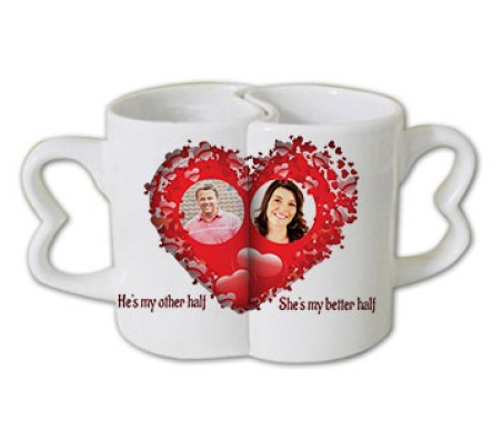 Personalized Couple Joint Mug With Red Heart
