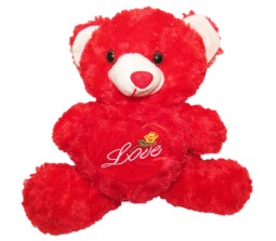 Red Rose Teddy With Love Message [12 inches]