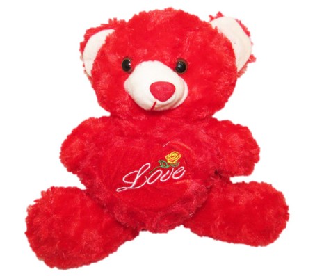 Red Rose Teddy With Love Message [12 inches]