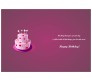 Pink Background Love Collage Happy Birthday Card