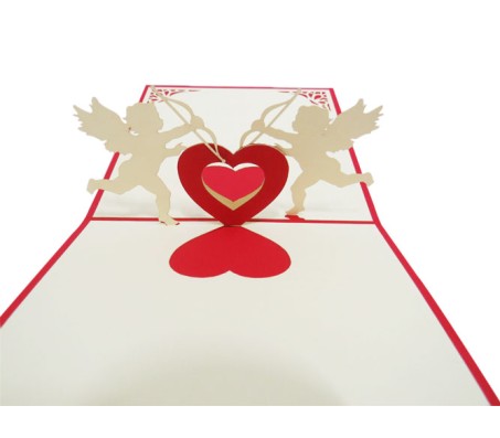 Cupid With Hearts I Love You Cards Laser Cut Specially Imported from UK