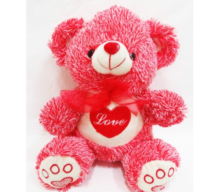 Red & White Teddy New Innovative Style Medium Size [14 inches]