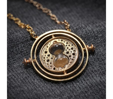 Movie Inspired Time Turner Necklace Rotating Hourglass Pendent