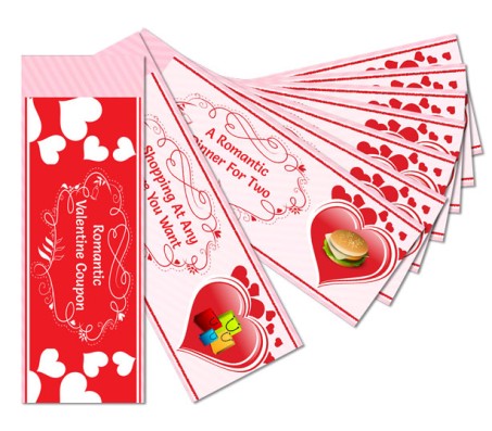 Personalize Valentine Coupon Booklet In Red Hearts Design