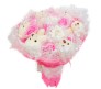 Forever Bouquet With Flowers Teddy Pink [30 x 15 inches]