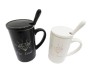 Diamond Lover Black & White Couple Mug With Stainless Steel Spoon