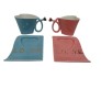 Heart Shape Cups / Mugs with Heart Plate Couple Mug - Colored