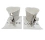 Heart Shape Cups / Mugs with Heart Plate Couple Mug - White