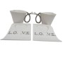 Heart Shape Cups / Mugs with Heart Plate Couple Mug - White