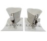 Heart Shape Cups / Mugs with Heart Plate Couple Mug - White