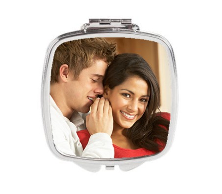 Personalized Round Square Shape Compact Mirror