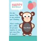 Personalized Sweet & Cute Monkey Birthday Card