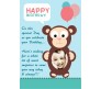 Personalized Sweet & Cute Monkey Birthday Card