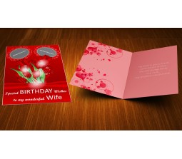 Personalized Birthday Card with Red Roses