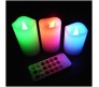 12 Color Changing Set of 3 LED Wax Candles With Remote 