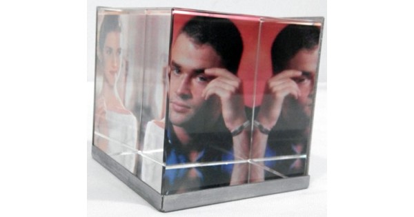 crystal cube photo frame