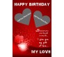 Romantic Heart in Red Design Birthday Card