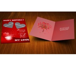 Romantic Heart in Red Design Birthday Card