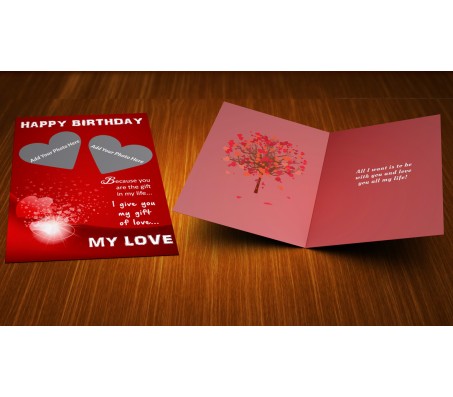 Romantic Heart in Red Design Birthday Card