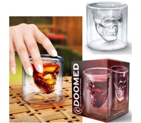 SKULL DOOMED SHOT GLASS Medium Size 4 Inches