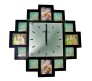 Black Wall Clock With 12 Photo Option
