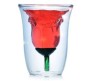 Double Wall Rose Style Wine Glass Cup / Mug