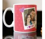 Personalized White Coffee Mug With Heart Shape Wooden Keychain