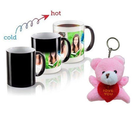 Personalized Magic Mug With Teddy Keychain