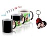 Personalized Magic Mug With Heart Shape Wooden Keychain