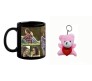 Customized Black Coffee Mug With Teddy Keychain