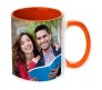 Personalized Orange Handle Orange Inside Mug