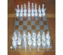 Elegant Glass Clear & Frosted Glass Chess Set