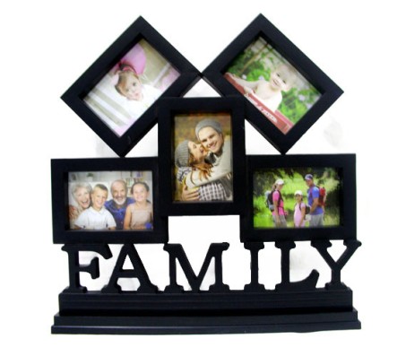 Wooden Family Photo Frame with 5 Photo Option