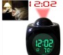 Talking Digital Alarm Clock With LED Projector Square Shape Black