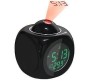 Talking Digital Alarm Clock With LED Projector Square Shape Black