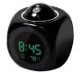 Talking Digital Alarm Clock With LED Projector Square Shape Black