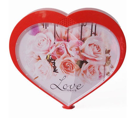 Valentine Heart Shape Two Sided Rotating Music Frame With Sound Sensor