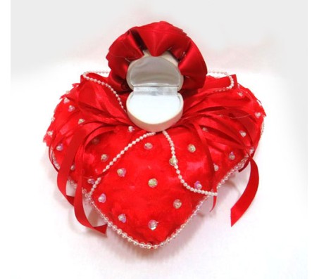 Heart Shape Soft Pillow With Ring Box / Jewelry Box