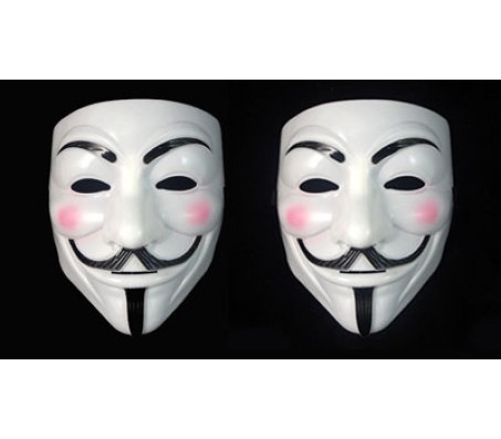 Set of 2 V for Vendetta Comic Face Mask Anonymous Guy Fawkes