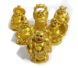 Set of 6 Laughing Buddha Small Feng Shui