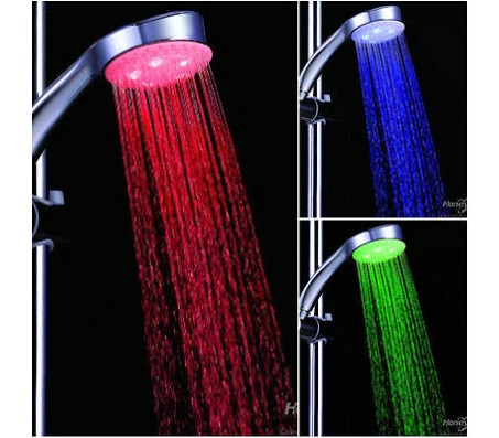 LED Color Changing Head Shower Turns Green Blue Red on Water Temp