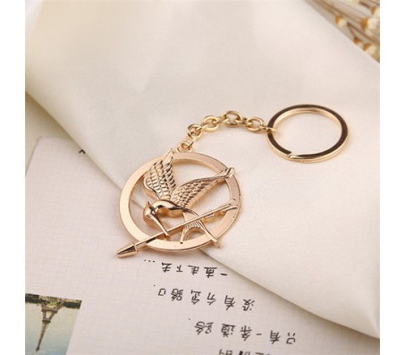 The Hunger Games Catching Fire Logo Mockingjay Copper Keychain