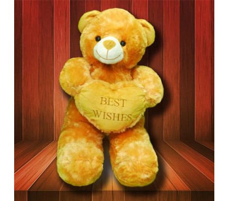 Brown Teddy with Message on Heart (Size 3 Feet 5 Inches)