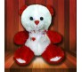 White & Red Teddy Bear (Size 9 Inches)