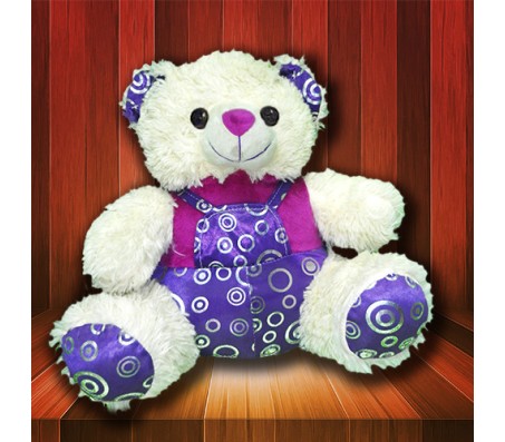 Purple and White Teddy Bear (Size 1 Feet 3 Inches)