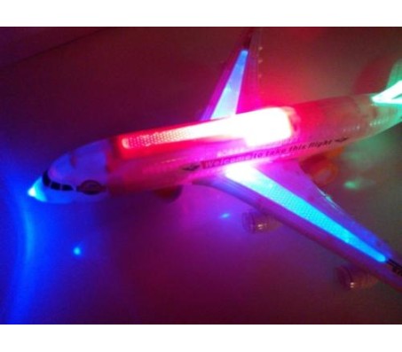 AirBus Musical Flashing Lights Self Rotating Airplane Aeroplane Kids Toy 34 CM