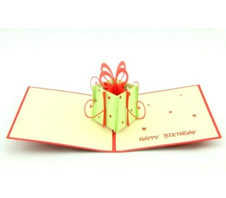 Gift Box Happy Birthday Card Laser Cut Specially Imported from UK